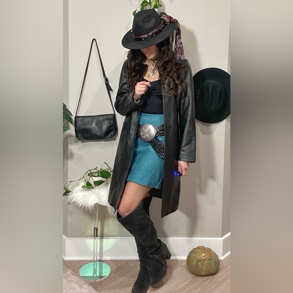 Soft Sleek Black Leather Coat for Women